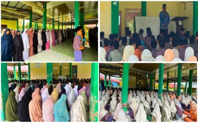 Perkuat Iman dan Bentuk Karakter Islami, MTsN 2 Aceh Timur Gelar Salat Duha Berjamaah dan Tausiah